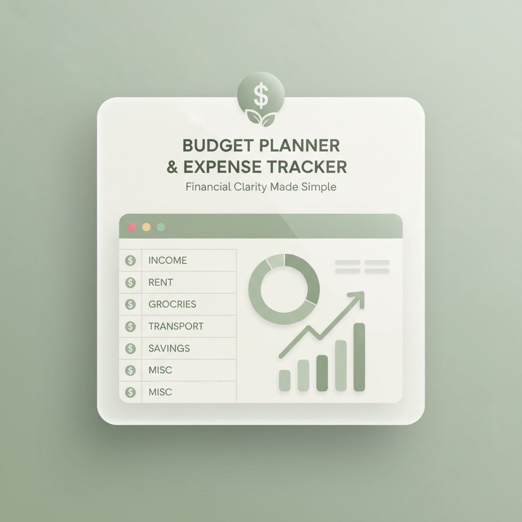 Budget Planner & Expense Tracker digital spreadsheet cover